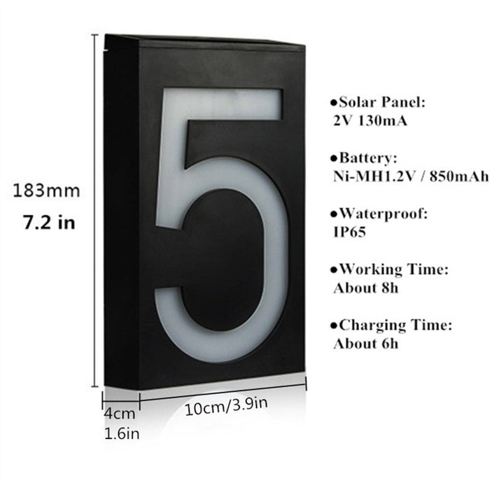 0.36W Solar Powered Wall Mount Lights with Solar Panel for House Number and Porch