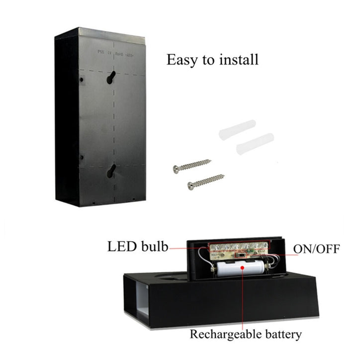 0.36W Solar Powered Wall Mount Lights with Solar Panel for House Number and Porch