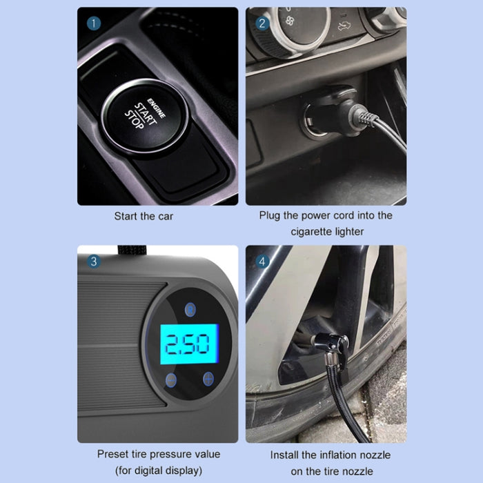 12V Portable Car Tire Air Pump with Digital Display Version