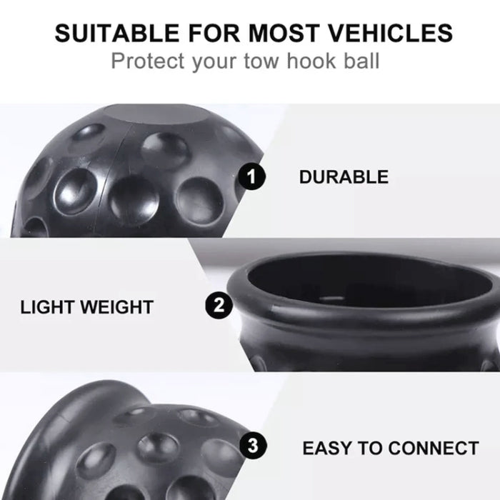 2 in 1 Tow Ball Cover Cap for Car and Truck Towing Hitch Trailer Protection