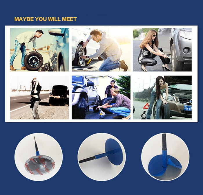24 PCS Mushroom Tyre Repair Kit - 4mm Cold Patch Film Rubber Tire Repair