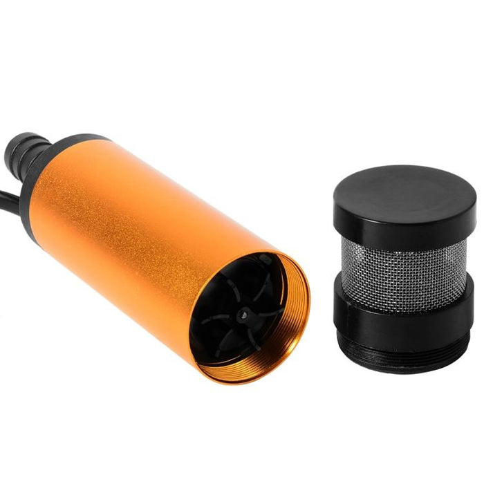 24V Car Electric DC Fuel Pump Submersible Pump with 8mm Tyre Inflator Connector and 38mm External Filter