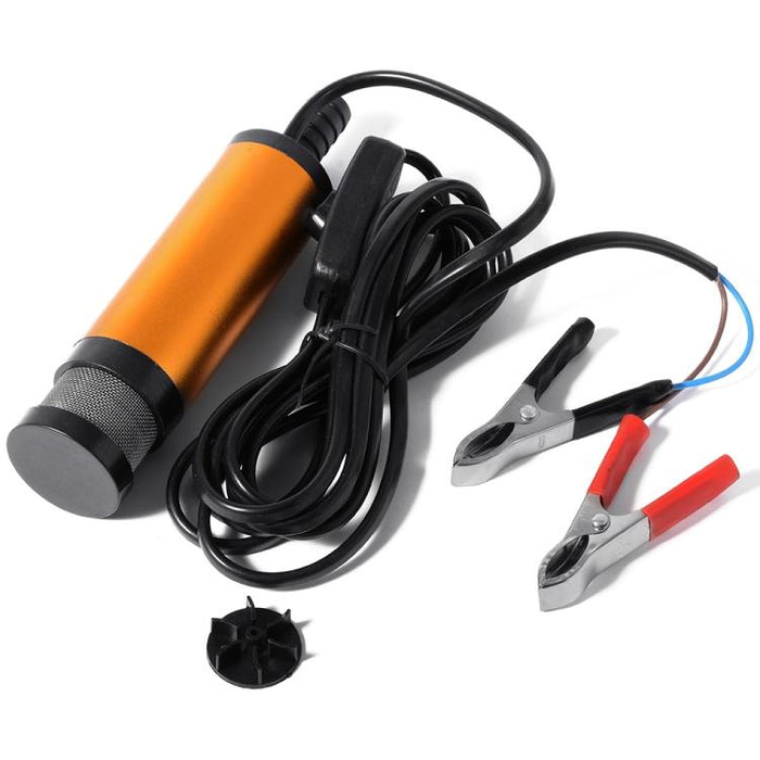 24V Car Electric DC Fuel Pump Submersible Pump with 8mm Tyre Inflator Connector and 38mm External Filter
