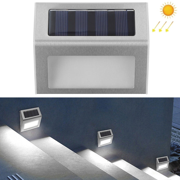 6 LED Solar Stainless Steel Stair Light - Wall Lamp for Outdoor Use