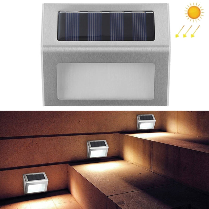 6 LED Solar Stainless Steel Stair Light - Wall Lamp for Outdoor Use