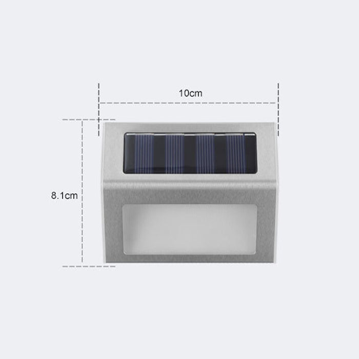 6 LED Solar Stainless Steel Stair Light - Wall Lamp for Outdoor Use