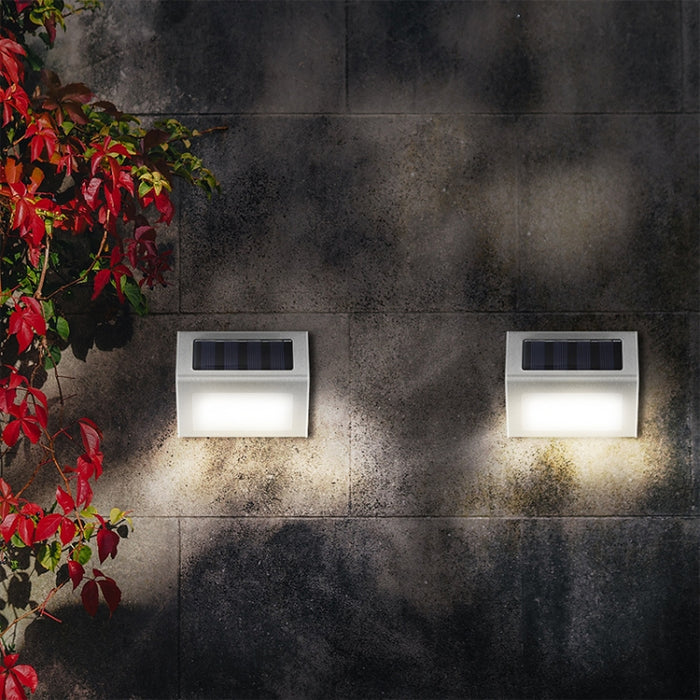 6 LED Solar Stainless Steel Stair Light - Wall Lamp for Outdoor Use