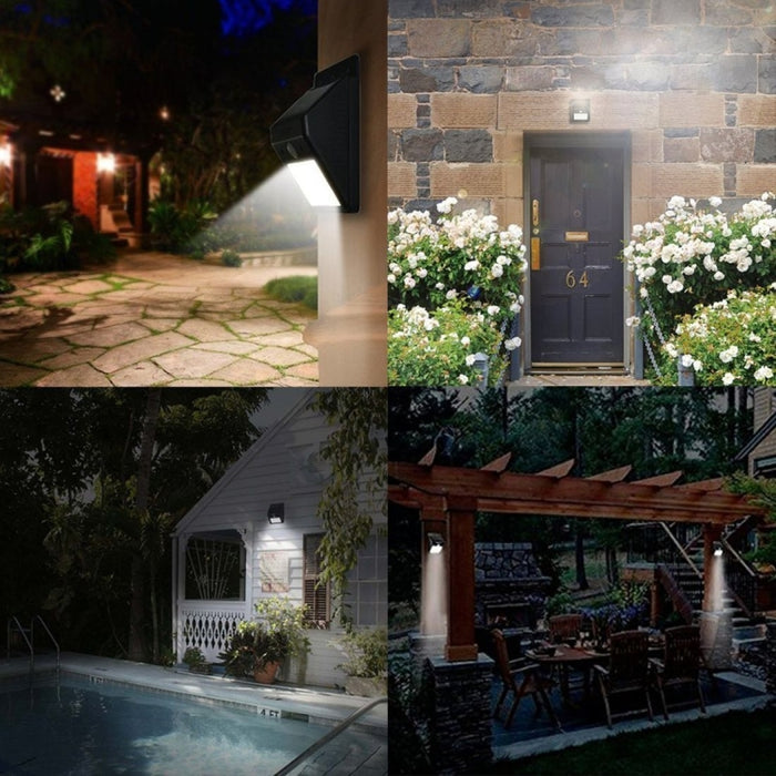 8 LEDs Solar Motion Sensor Wall Light with Solar Panel for Enhanced Outdoor Security