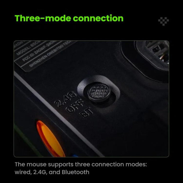 8BitDo Retro Wireless Mouse - Green Translucent Wireless Mouse with Charging Base