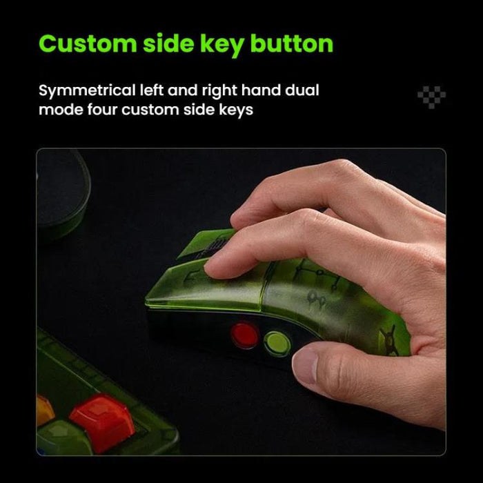 8BitDo Retro Wireless Mouse - Green Translucent Wireless Mouse with Charging Base
