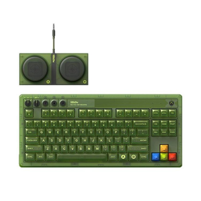 8BitDo Retro87 Keyboard - Mechanical Retro RGB Lighting Green Transparent Design with Large Keys