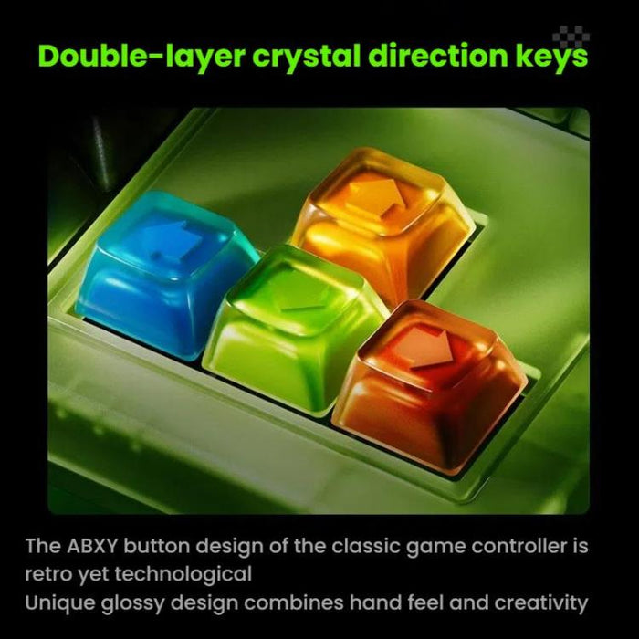 8BitDo Retro87 Keyboard - Mechanical Retro RGB Lighting Green Transparent Design with Large Keys