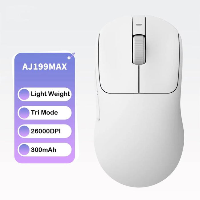 Ajazz AJ199 MAX Gaming Mouse - Lightweight Wireless 2.4GHz & Wired BT Tri-Mode PAW3395
