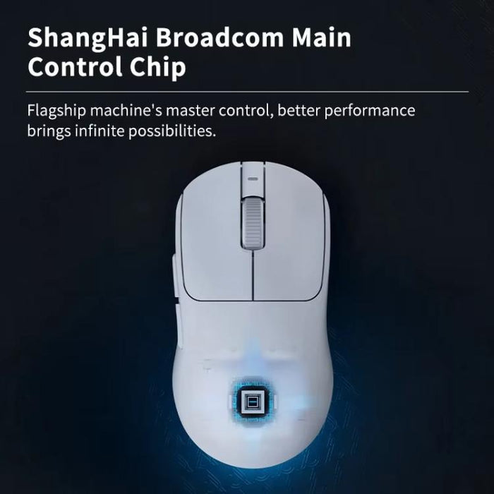 Ajazz AJ199 MAX Gaming Mouse - Lightweight Wireless 2.4GHz & Wired BT Tri-Mode PAW3395