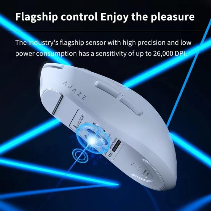 Ajazz AJ199 MAX Gaming Mouse - Lightweight Wireless 2.4GHz & Wired BT Tri-Mode PAW3395