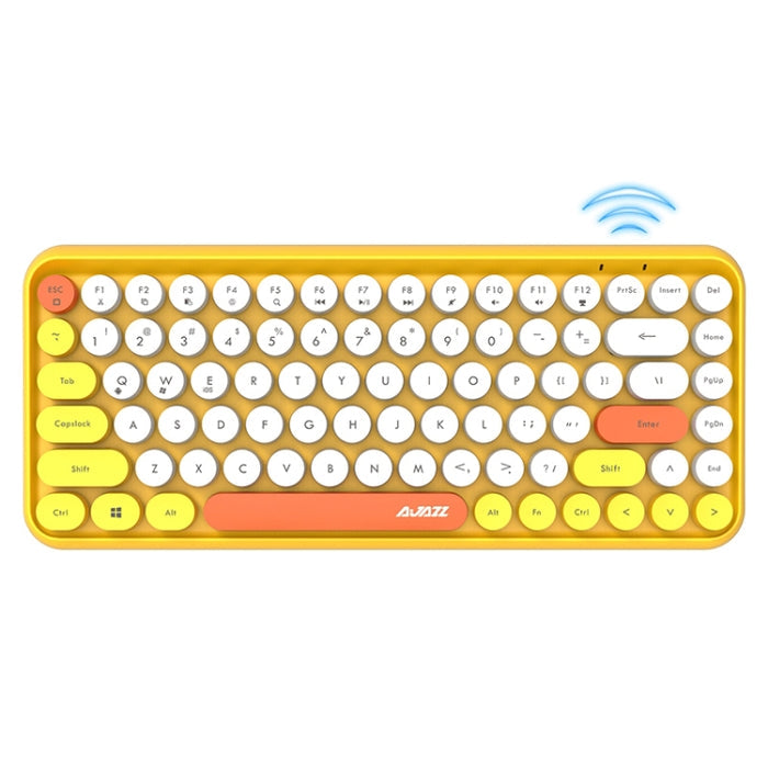 Ajazz Bluetooth Keyboard 308I - 84 Keys Tablet, Mobile Phone, and Computer Wireless Yellow Keyboard for Office and Home