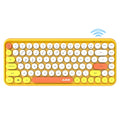 Ajazz Bluetooth Keyboard 308I - 84 Keys Tablet, Mobile Phone, and Computer Wireless Yellow Keyboard for Office and Home