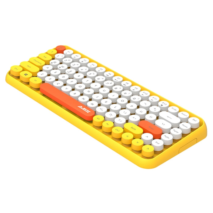 Ajazz Bluetooth Keyboard 308I - 84 Keys Tablet, Mobile Phone, and Computer Wireless Yellow Keyboard for Office and Home