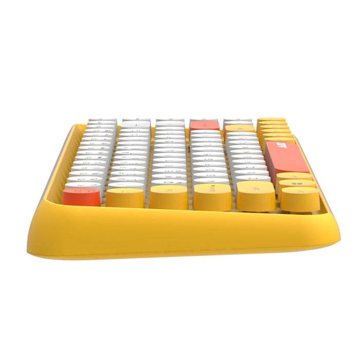 Ajazz Bluetooth Keyboard 308I - 84 Keys Tablet, Mobile Phone, and Computer Wireless Yellow Keyboard for Office and Home