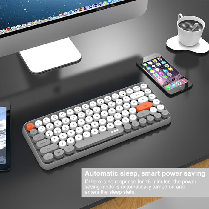 Ajazz Bluetooth Keyboard 308I - 84 Keys Tablet, Mobile Phone, and Computer Wireless Yellow Keyboard for Office and Home