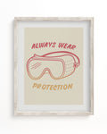 Always wear protection Cognitive Surplus framed art print.