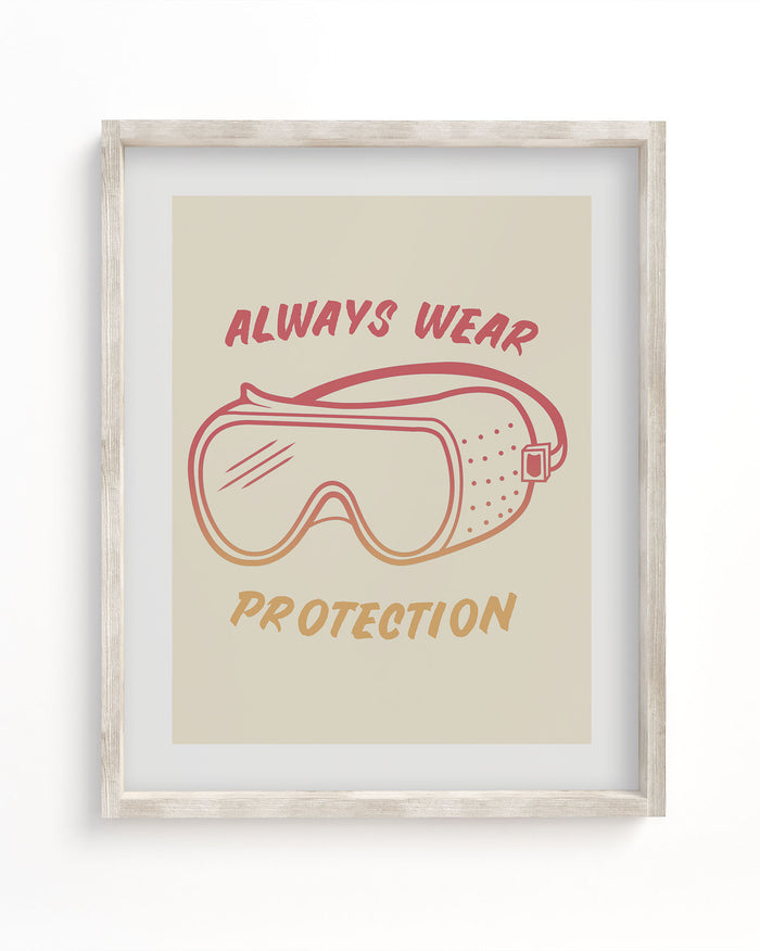 Always wear protection Cognitive Surplus framed art print.