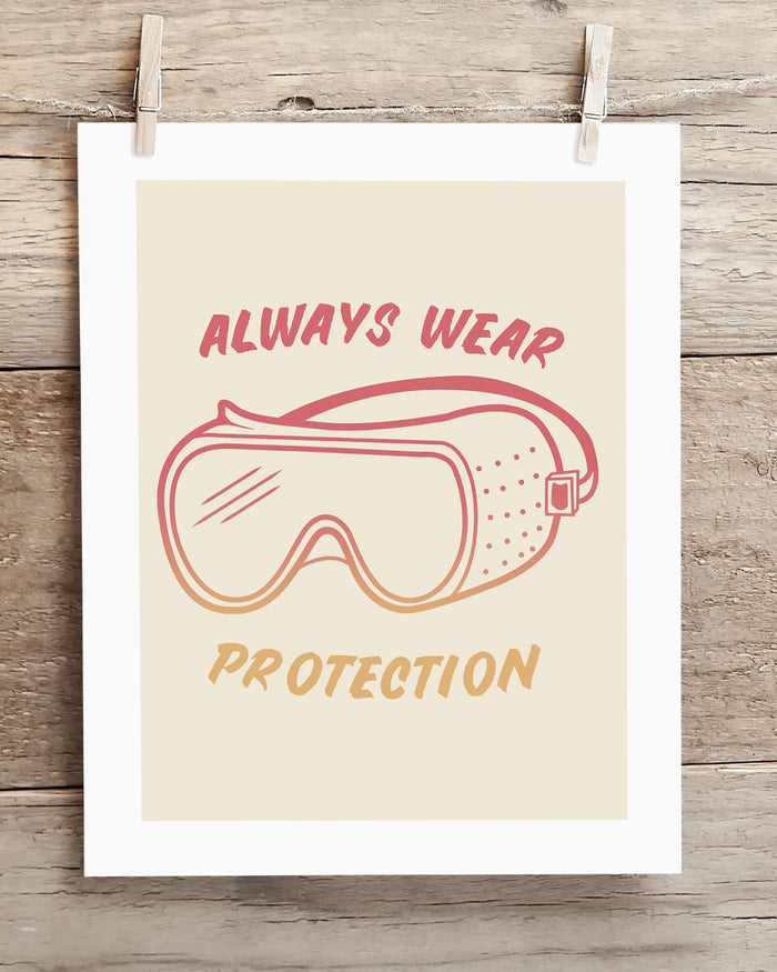Cognitive Surplus Always Wear Protection Museum Print poster.