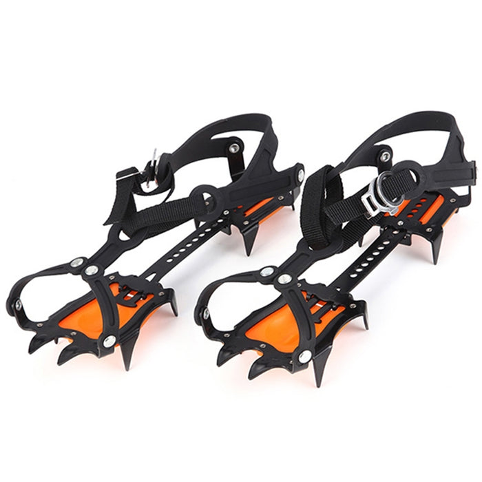 Aotu Ice Gripper Shoes Covers - 10 Teeth Anti-Slip Ice Gripper for Snow Climbing, Available in Orange and Yellow