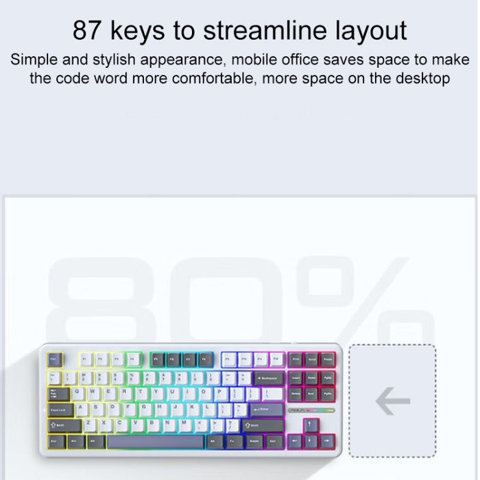 AULA F87 Pro Mechanical Keyboard - 3-Mode RGB for Ultimate Gaming Experience