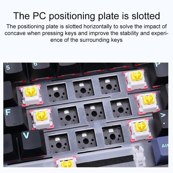 AULA F87 RGB Mechanical Keyboard - 87-Key Wired/Bluetooth/2.4G Connectivity