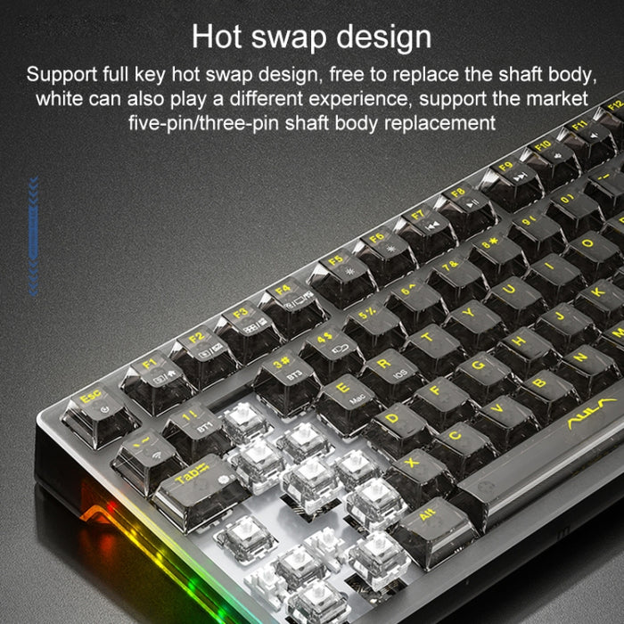 AULA F98 Pro Mechanical Keyboard - 3-Mode RGB Performance
