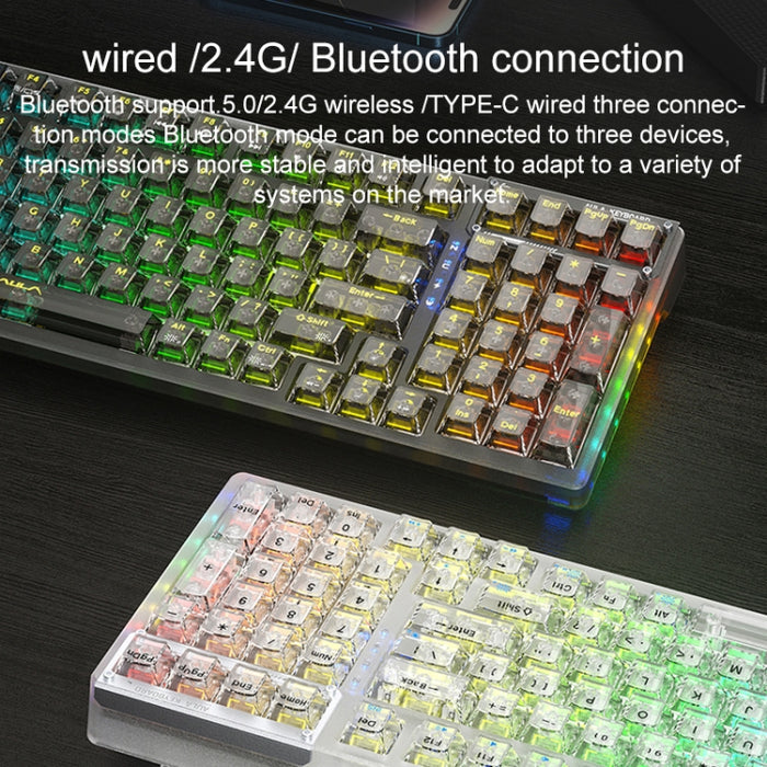 AULA F98 Pro Mechanical Keyboard - 3-Mode RGB Performance