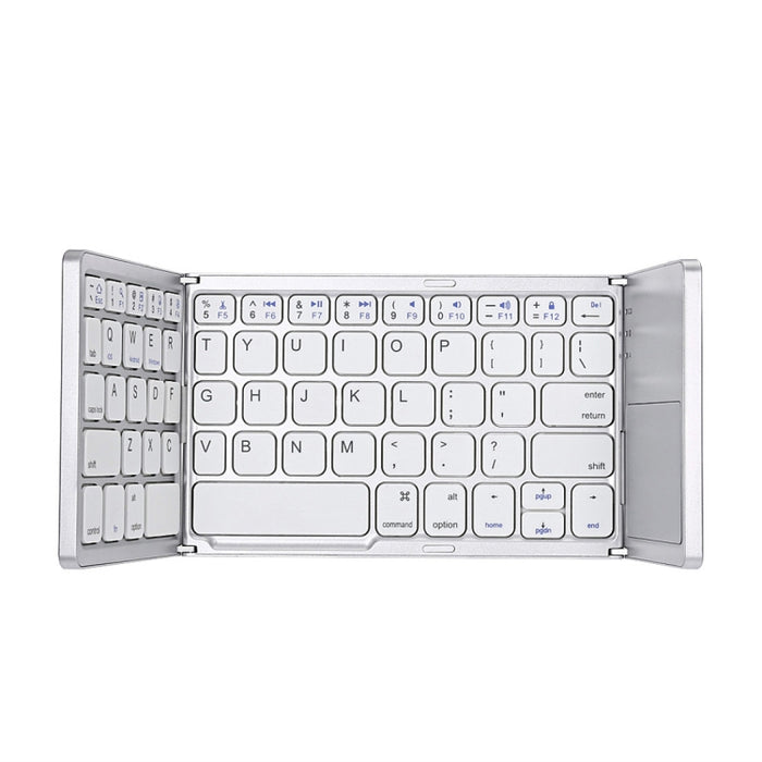 B033 Bluetooth Wireless Fodable Keyboard - Rechargeable 3-Folding Design with 64 Keys for Ultimate Portability