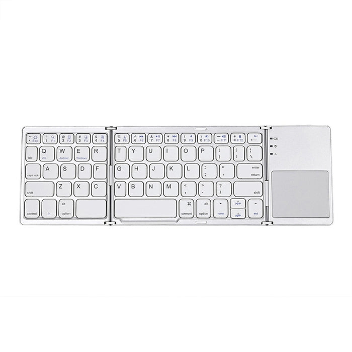 B033 Bluetooth Wireless Fodable Keyboard - Rechargeable 3-Folding Design with 64 Keys for Ultimate Portability