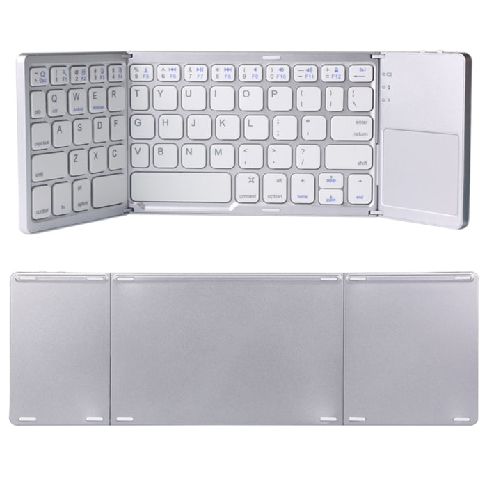B033 Bluetooth Wireless Fodable Keyboard - Rechargeable 3-Folding Design with 64 Keys for Ultimate Portability