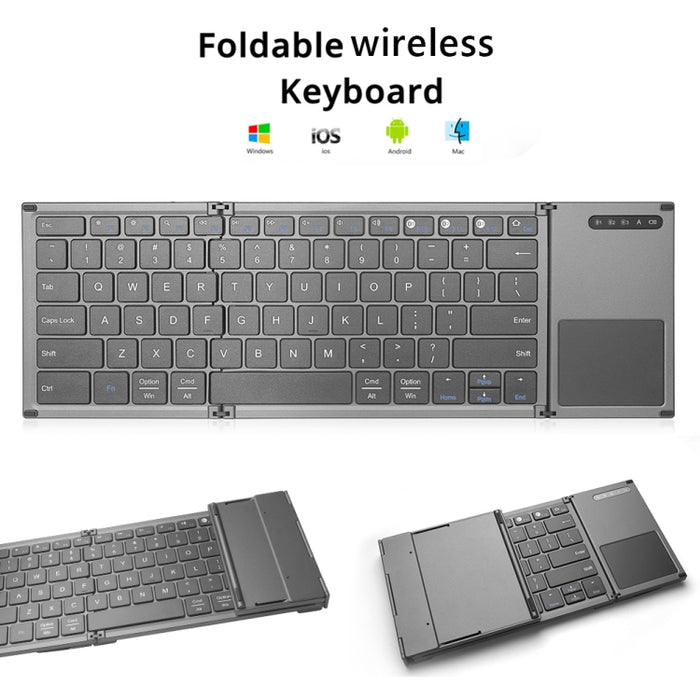 B066S Multi-function Ultra-thin Mini Wireless Three Fold Bluetooth Mini Keyboard