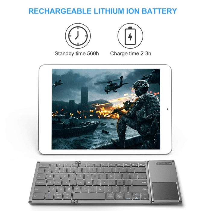 B066S Multi-function Ultra-thin Mini Wireless Three Fold Bluetooth Mini Keyboard