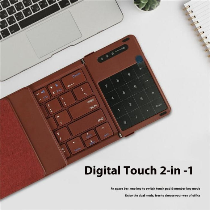B077T Portable Wireless Bluetooth Keyboard with Touchpad - Foldable and Compact Design