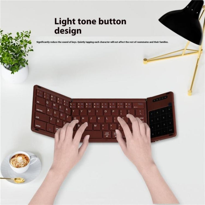 B077T Portable Wireless Bluetooth Keyboard with Touchpad - Foldable and Compact Design