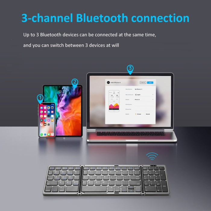 B089 Bluetooth Foldable Keyboard with Numeric Pad - Portable Wireless Solution