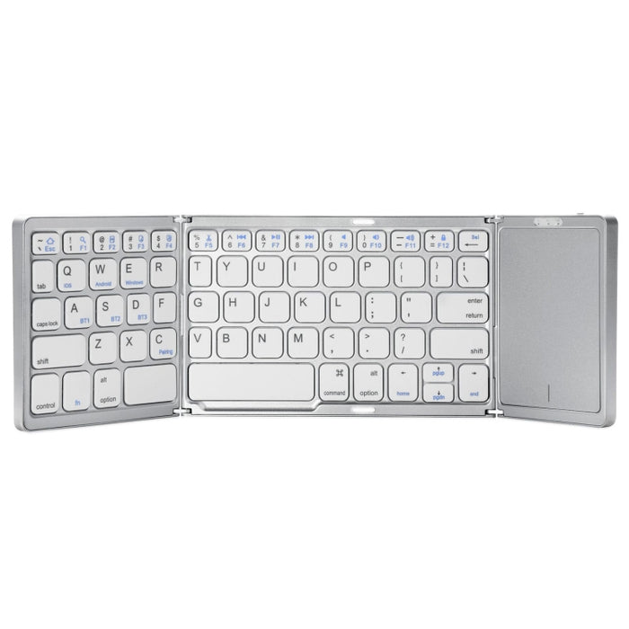 B089T Foldable Bluetooth Keyboard with Touchpad - Rechargeable and Portable
