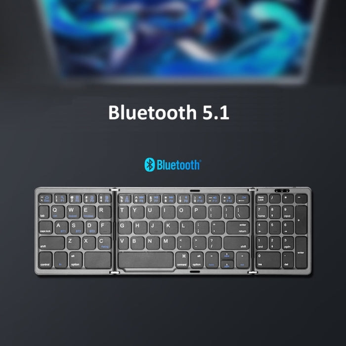 B089T Foldable Bluetooth Keyboard with Touchpad - Rechargeable and Portable