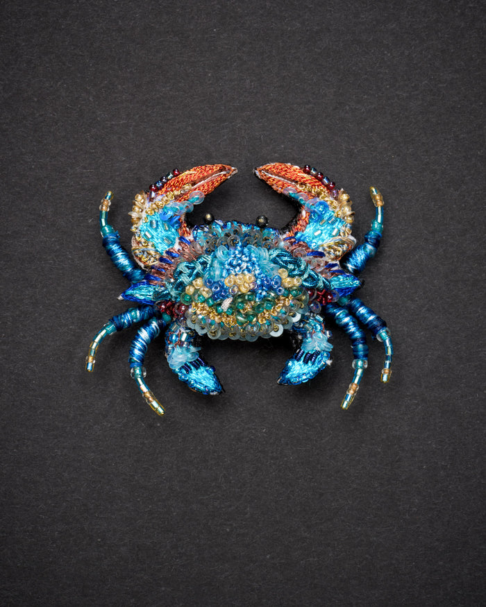 Blue Crab Brooch Pin - Trovelore