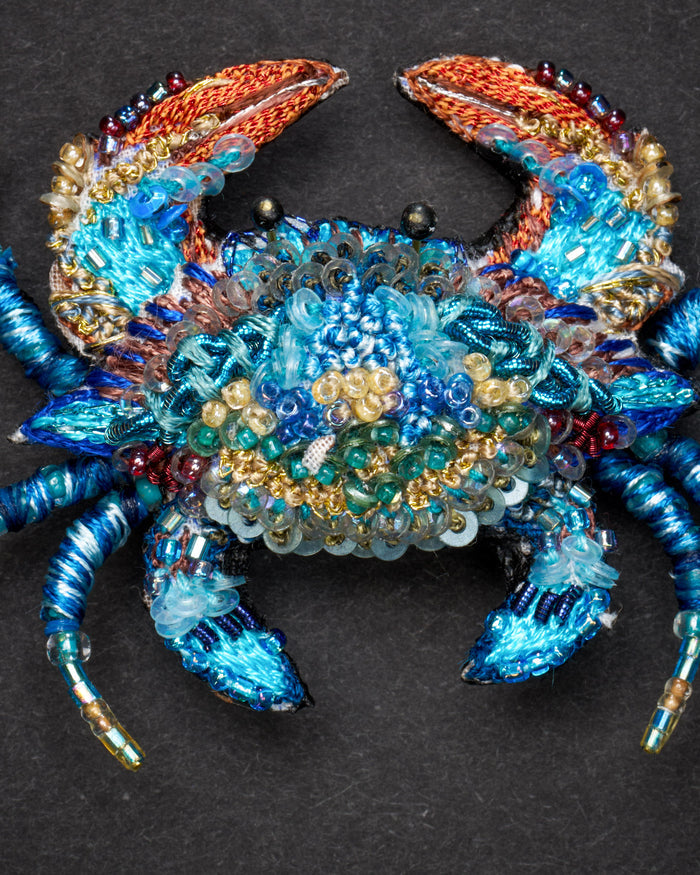 Blue Crab Brooch Pin - Trovelore