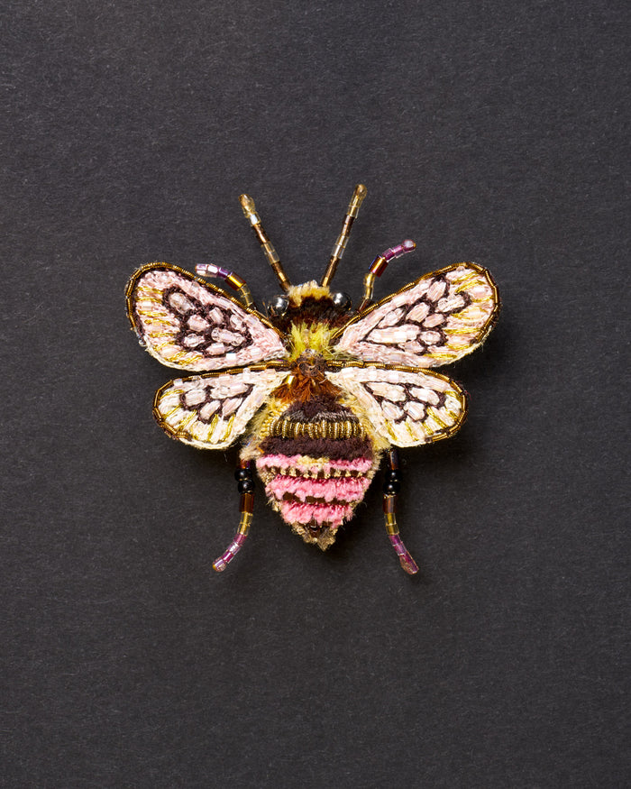Bombus Bee Beaded Brooch Pin - Trovelore
