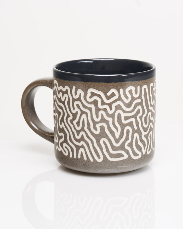 Brain Coral Hand Carved 15 oz Ceramic Mug