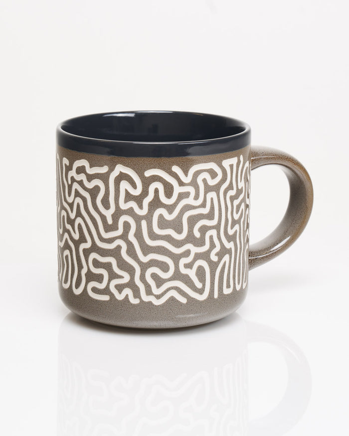 Brain Coral Hand Carved 15 oz Ceramic Mug
