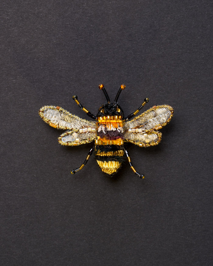 Bumble Bee Beaded Brooch Pin - Trovelore