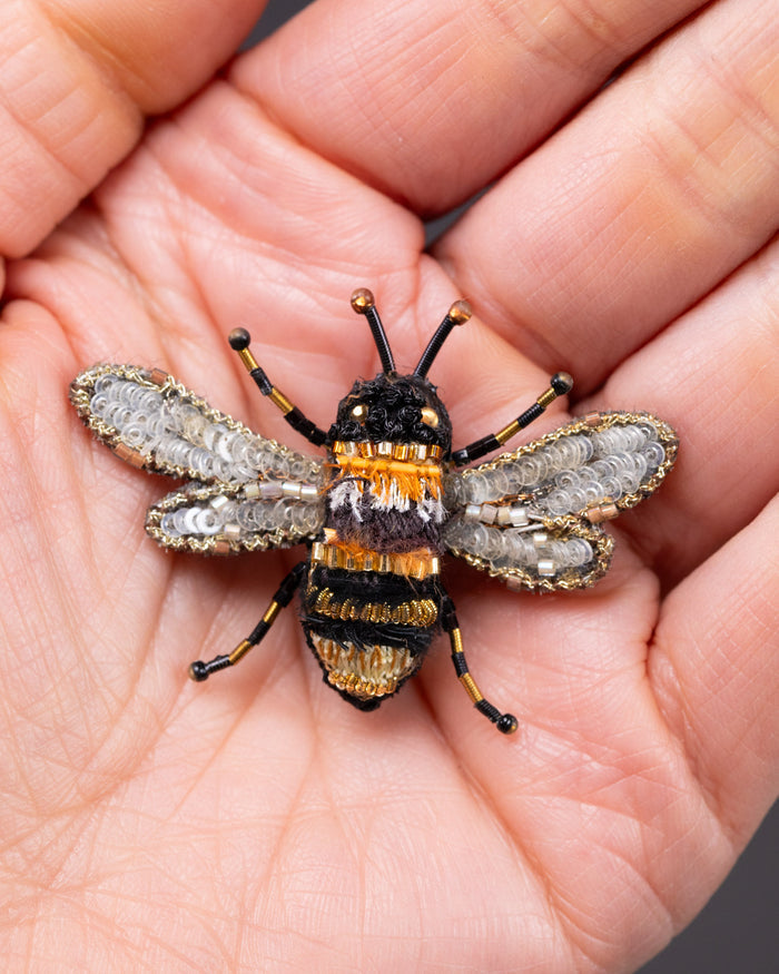 Bumble Bee Beaded Brooch Pin - Trovelore