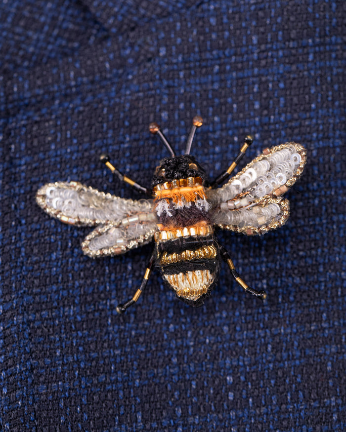 Bumble Bee Beaded Brooch Pin - Trovelore